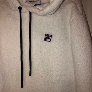 White Sherpa Fila pullover NWT
